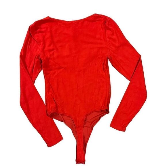 Free People Intimately Free Zoe V-Wire Bodysuit Red Small - Picture 5 of 12